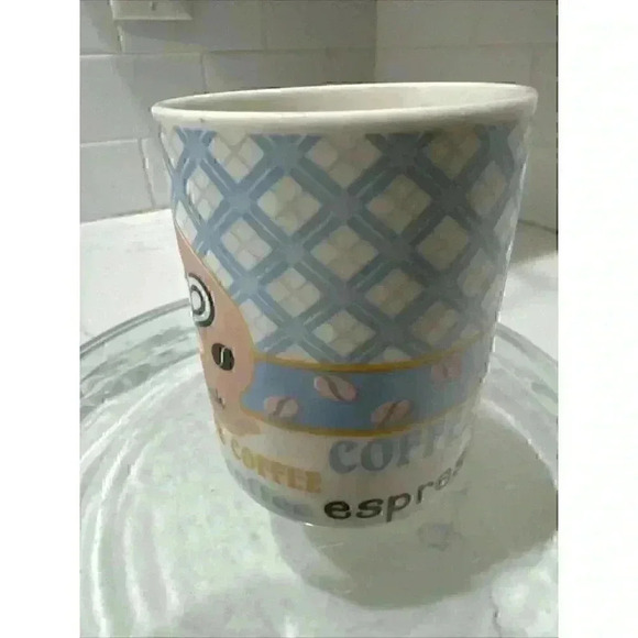 Coffee Break Themed mug cappuccino Espresso Pink Blue Beans - Picture 6 of 11